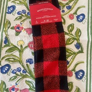 Wondershop Red and Black Checkered Crew Socks